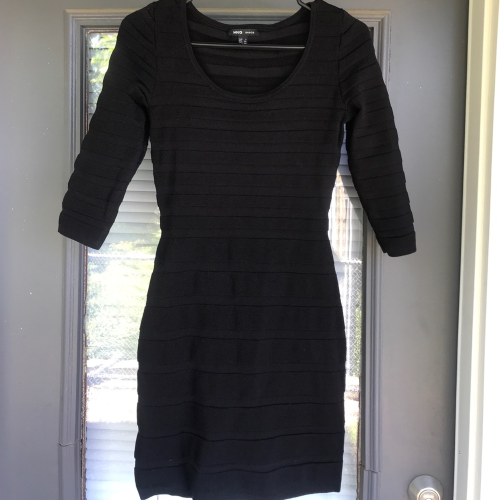 Black body-con mini dress